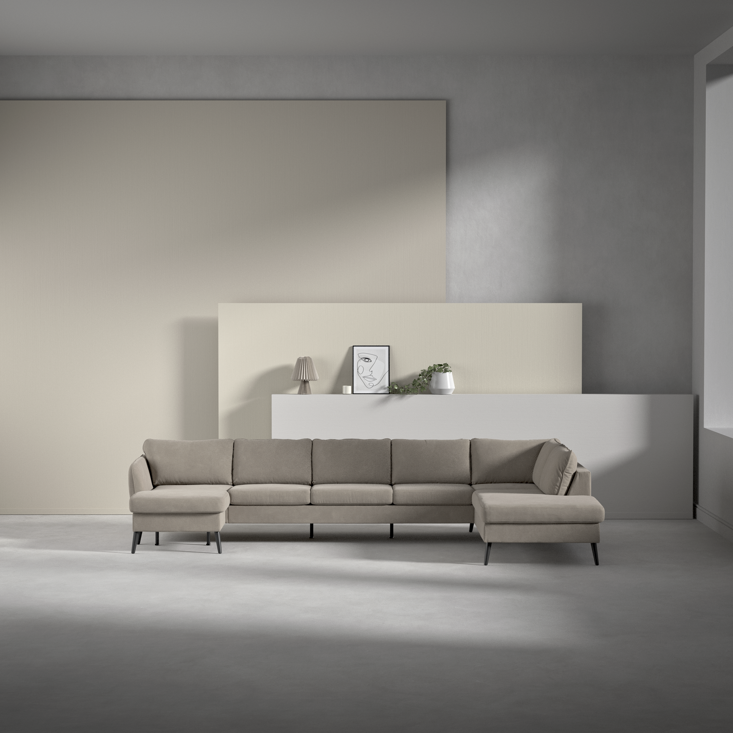 County - 4-sits soffa med schäslong vänster och divan höger - inspiration