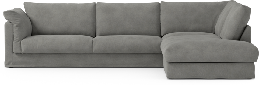 Cherrie Klädsel - Klädsel till 3-sits soffa med divan höger - Grå