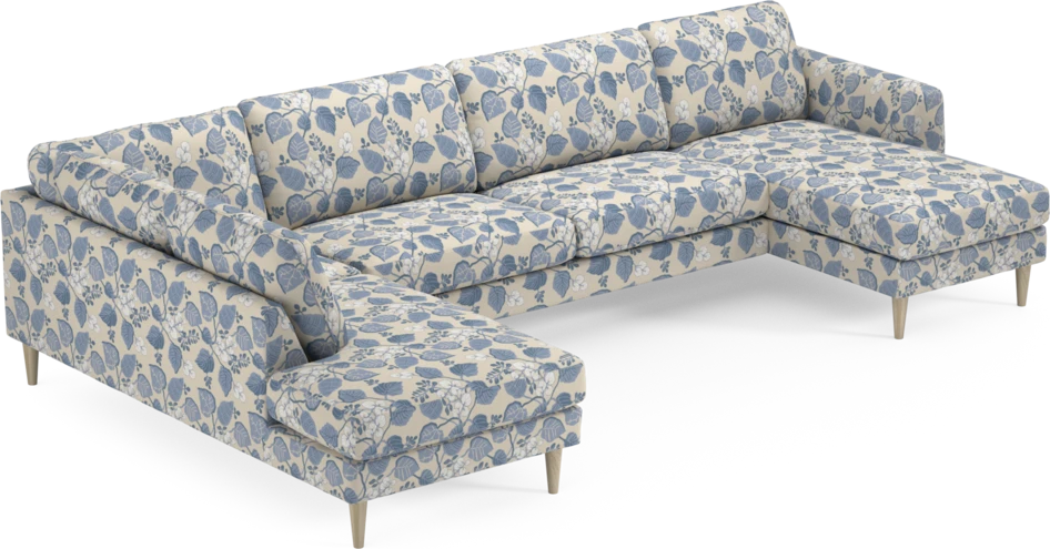Bridge - 3-sits soffa med divan vänster och schäslong höger - Blå