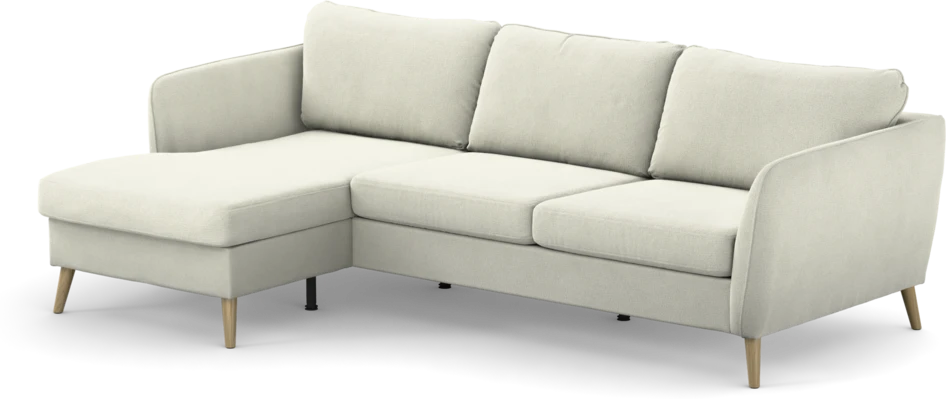 County - 3-sits soffa med flyttbar schäslong - Vit