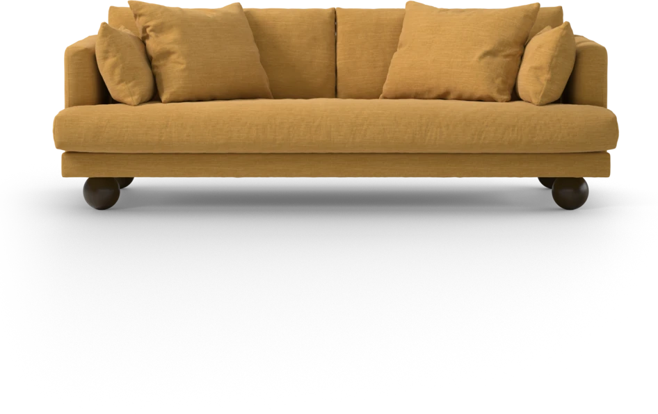 Harper - 3-sits soffa, hel dyna - Gul