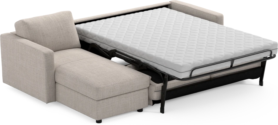 Lindö - Bäddsoffa 2,5-sits med schäslong, vändbar - Beige