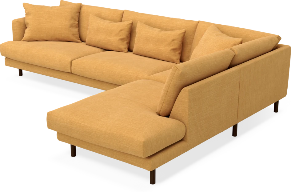 Harper - 3-sits soffa med divan höger - Gul
