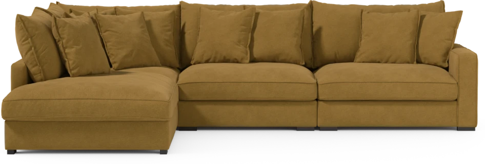 Rossi - 3-sits soffa med divan vänster - Gul