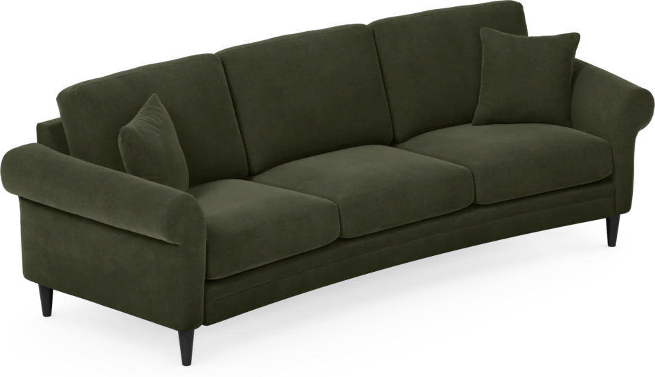 Eden - 3-sits soffa svängd - Grön