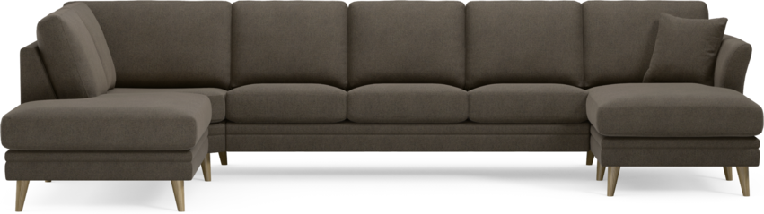 Eden - 3-sits soffa med divan vänster och schäslong höger - Brun