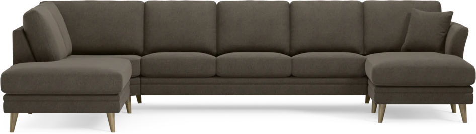 Eden - 3-sits soffa med divan vänster och schäslong höger - Brun
