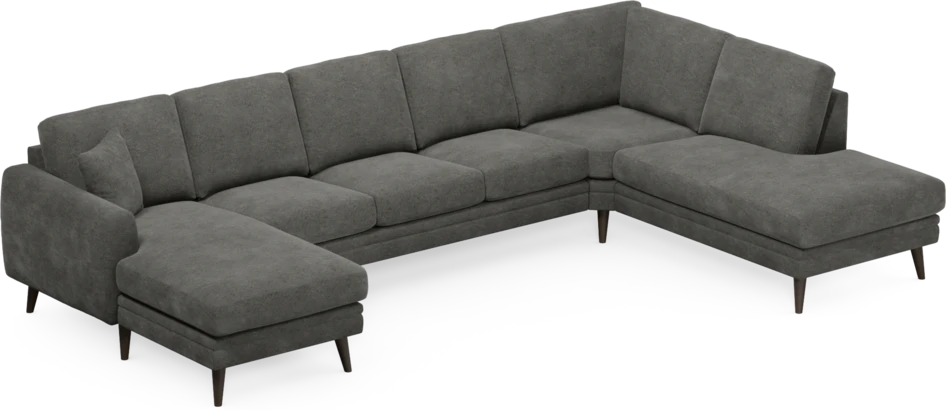 Eden - 3-sits soffa med schäslong vänster och divan höger - Grå