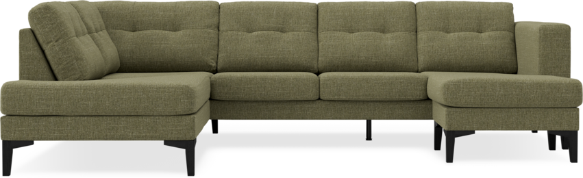 Rio - 3-sits soffa med divan vänster och schäslong höger - Grön