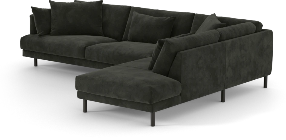 Harper - 3-sits soffa med divan höger - Svart