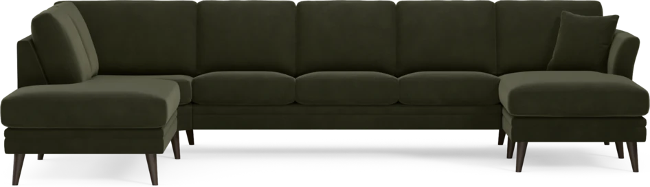 Eden - 3-sits soffa med divan vänster och schäslong höger - Grön