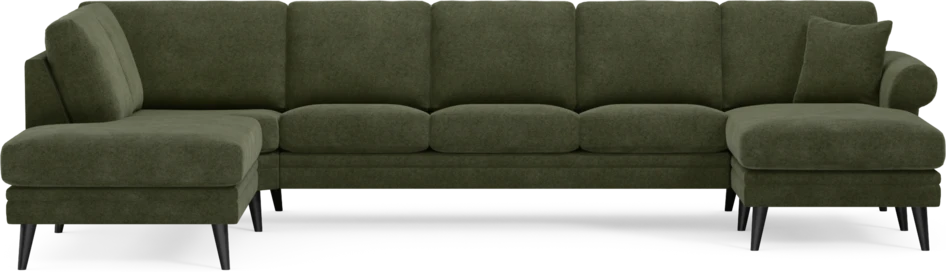 Eden - 3-sits soffa med divan vänster och schäslong höger - Grön