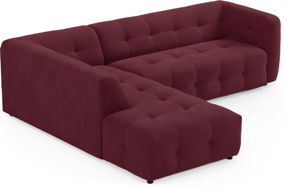 Bella - 3-sits soffa med divan vänster - Röd