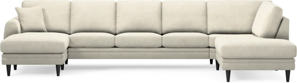 Eden - 3-sits soffa med schäslong vänster och divan höger - Vit