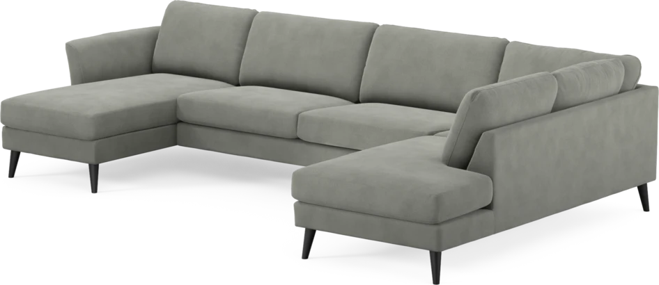 Bridge - 3-sits soffa med schäslong vänster och divan höger - Grå
