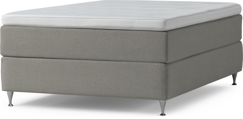 Delux Dream - Kontinentalsäng, enkelsäng 140 cm med bäddmadrass och sängben - Grå