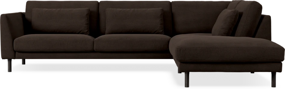 Willow - 3-sits soffa med divan höger, fast klädsel - Brun