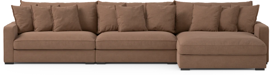 Rossi - 4-sits soffa med schäslong XL höger - Orange