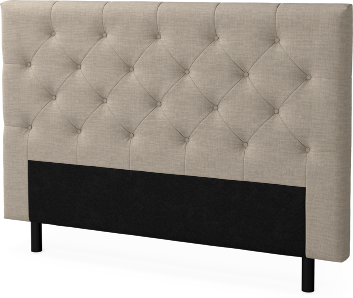 Delux Pikerad Låg - Sänggavel, 90-210 cm - Beige