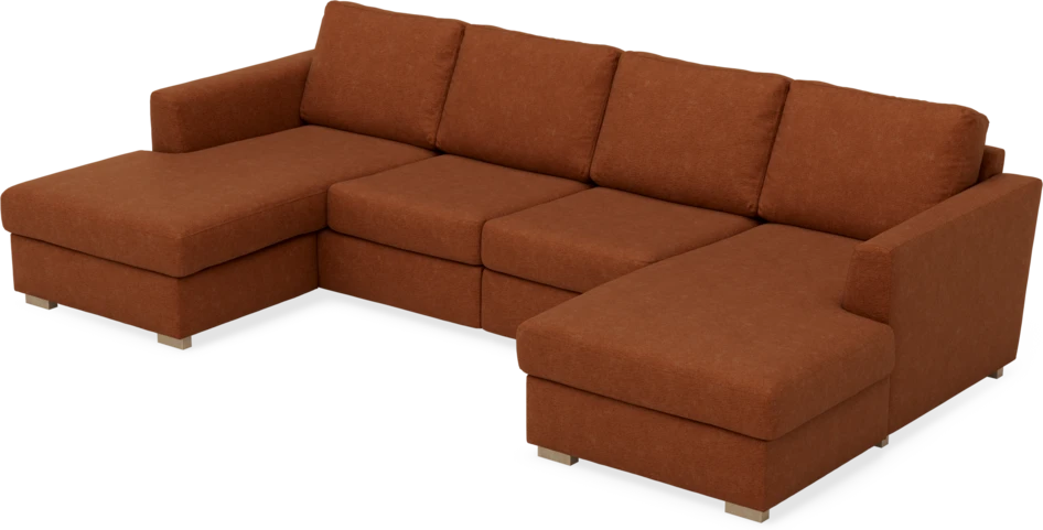 Friday - 2-sits soffa med två schäslonger - Orange