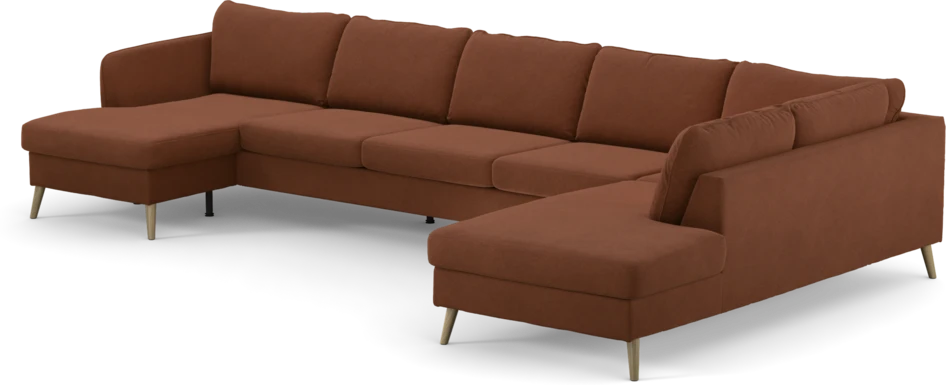County - 4-sits soffa med schäslong vänster och divan höger - Orange