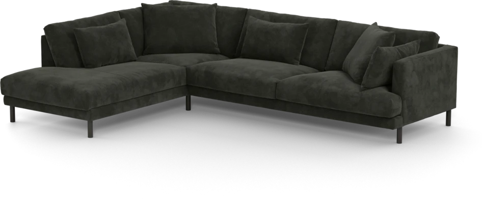 Harper - 3-sits soffa med divan vänster - Svart