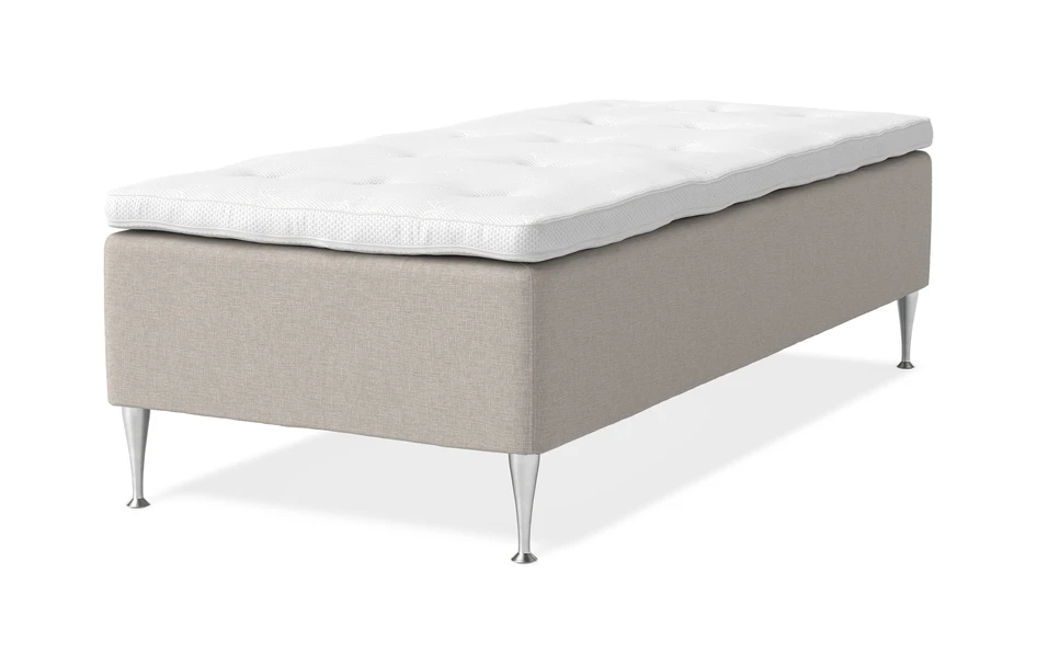 Dream Delux - Ramsäng, enkelsäng med bäddmadrass Dream Delux vit - Beige