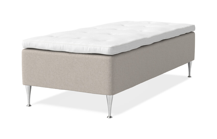 Dream Delux - Ramsäng, enkelsäng med bäddmadrass Dream Delux vit - Beige