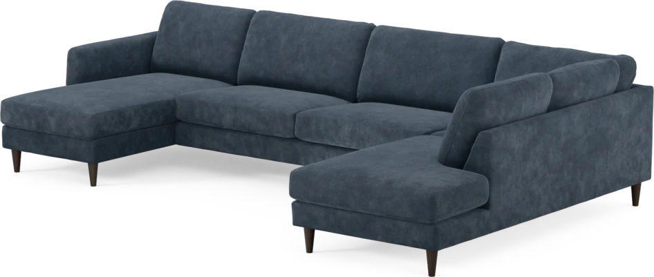 Bridge - 3-sits soffa med schäslong vänster och divan höger - Blå