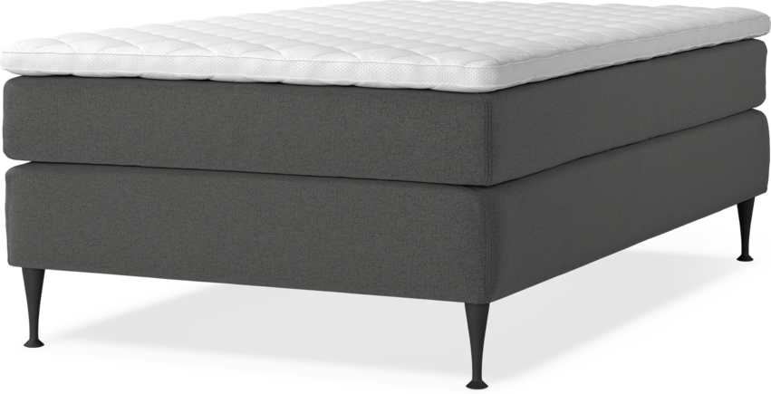 Delux Sense - Kontinentalsäng, enkelsäng 120 cm med bäddmadrass - Grå