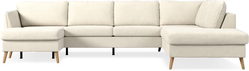 County - 3-sits soffa med schäslong vänster och divan höger - Vit