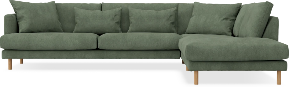 Harper - 3-sits soffa med divan höger - Grön