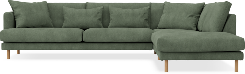 Harper - 3-sits soffa med divan höger - Grön