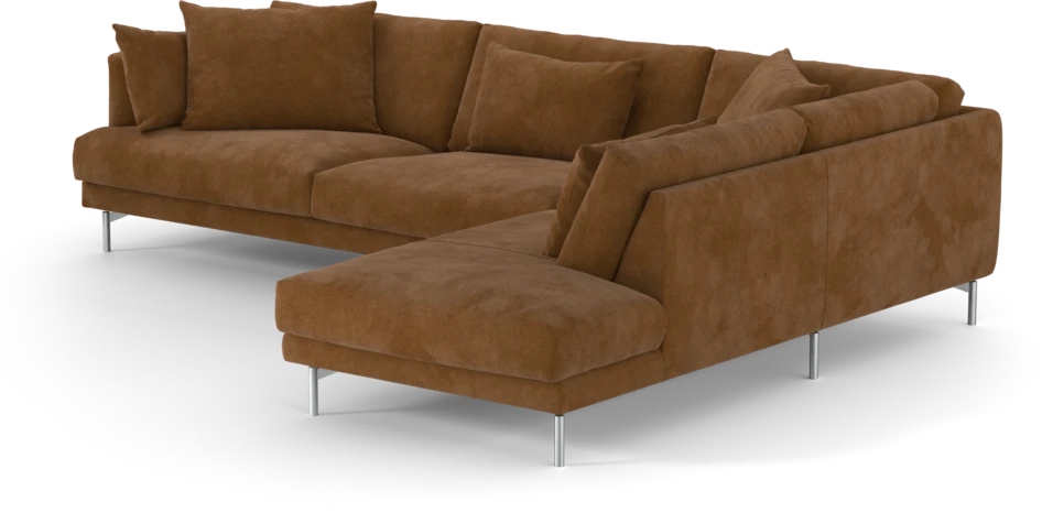 Harper - 3-sits soffa med divan höger - Orange
