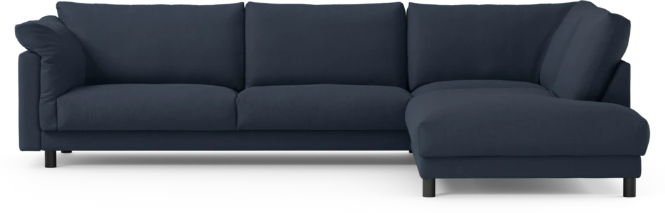 Cherrie - 3-sits soffa med divan höger, fast klädsel - Blå