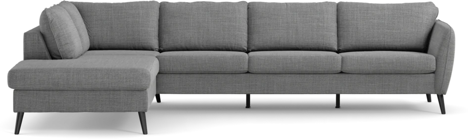 County - 3-sits soffa med divan vänster - Grå