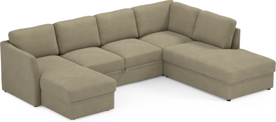 Öland - Bäddsoffa med schäslong vänster och divan höger - Beige