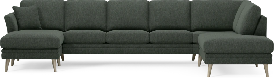 Eden - 3-sits soffa med schäslong vänster och divan höger - Grön