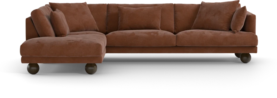 Harper - 3-sits soffa med divan vänster - Orange