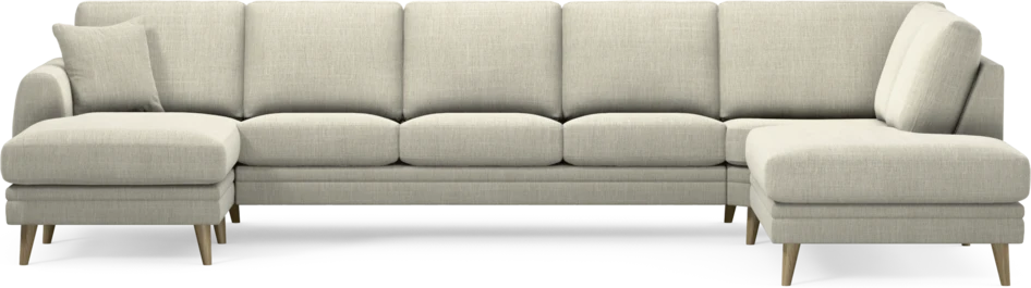Eden - 3-sits soffa med schäslong vänster och divan höger - Beige
