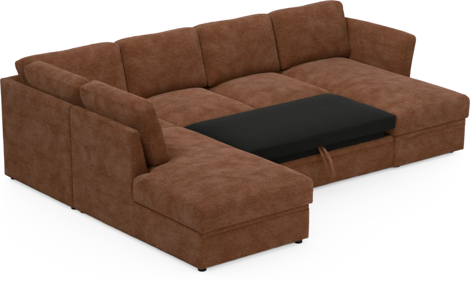 Öland - Bäddsoffa med divan vänster och schäslong höger - Orange