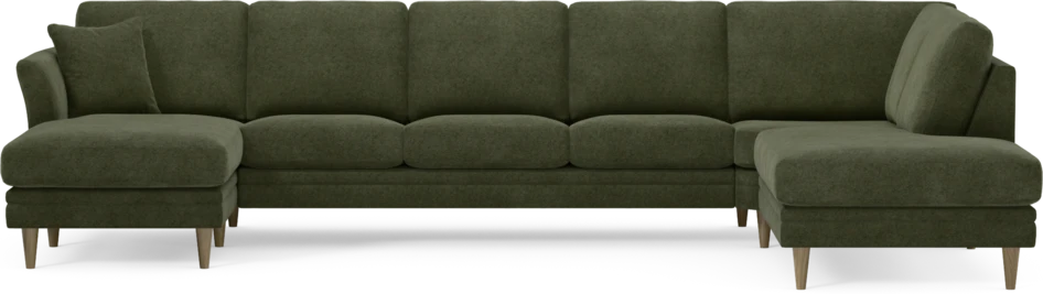 Eden - 3-sits soffa med schäslong vänster och divan höger - Grön