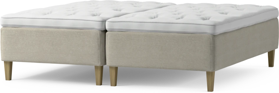 Delux Dream - Ramsäng, dubbelsäng med bäddmadrass och sängben - Beige