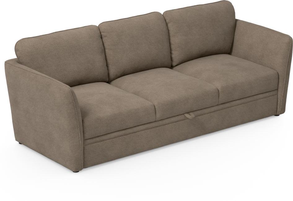 Öland - Bäddsoffa 3-sits, längsbäddad - Brun