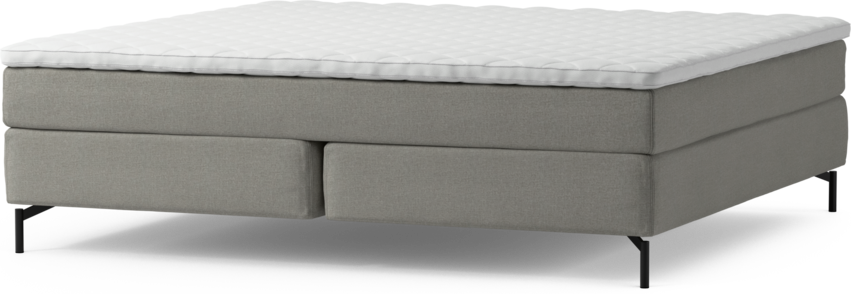 Delux Sense - Kontinentalsäng, dubbelsäng med bäddmadrass och sängben - Grå