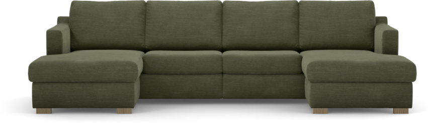 Friday - 2-sits soffa med två schäslonger - Grön