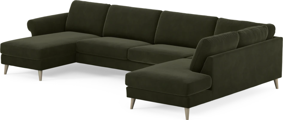 Bridge - 3-sits soffa med schäslong vänster och divan höger - Grön