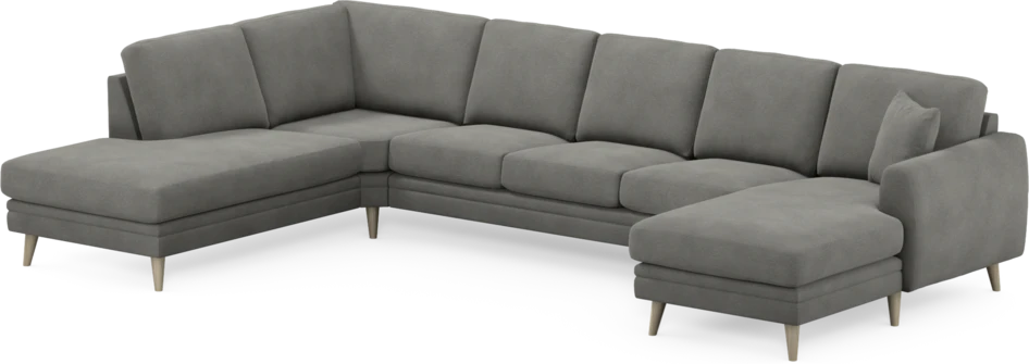 Eden - 3-sits soffa med divan vänster och schäslong höger - Grå