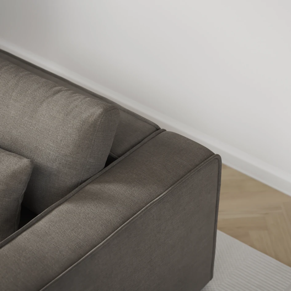 Ide - Bäddsoffa 3-sits med schäslong höger - Grå