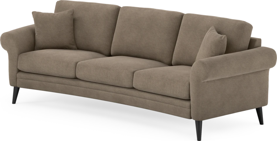 Eden - 3-sits soffa svängd - Brun